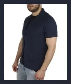 Polo Yaka Önü Açık Waffle T-shirt - 4