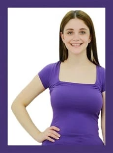 Kare Yaka Mor Bayan T-Shirt