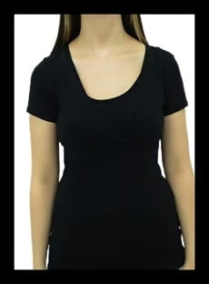 Kruvaze Yaka Siyah T-Shirt - 4
