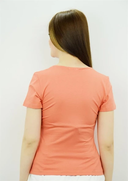 Delmod Baskılı Turuncu T-Shirt - Resim 3