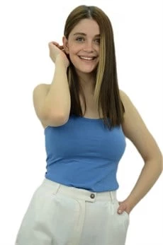 İp Askılı Mavi Bayan Atlet - 2