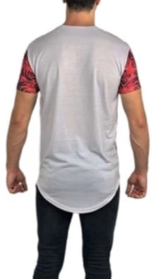 Önü Desenli Beyaz T-shirt - 4