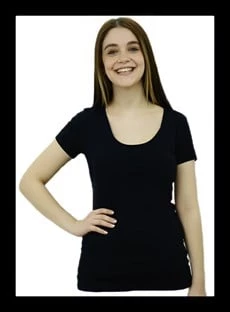 Kruvaze Yaka Siyah T-Shirt - 2