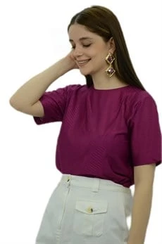 Fuşya Bayan T-Shirt - 2