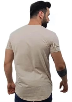 Nakışlı Erkek Tişört - Camel - 4