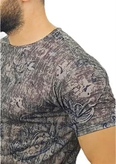 Desenli Erkek Tişört -Camel - Resim 4