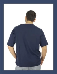 Lacivert Oversize T-shirt 1075 - 4