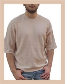 Oversize Waffle Erkek T-shirt 1079 - 3