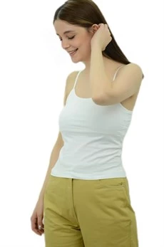 İp Askılı Beyaz Bayan Atlet - 2