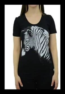 Zebra Baskılı Siyah T-Shirt - 3