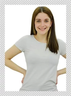 Gri Çizgili Bayan T-Shirt - 2