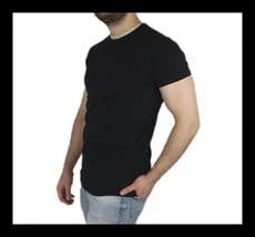 Yaka Detaylı Siyah T-shirt - 3