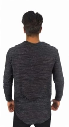 Siyah Gri Geçişli T-shirt 10136 - 2