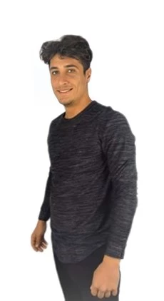 Siyah Gri Geçişli T-shirt 10136 - 3