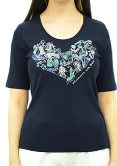 Aksesuar Baskılı Lacivert T-Shirt - Resim 2