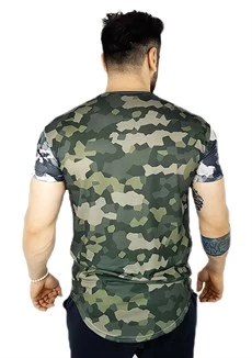 Kamuflaj Kol Detaylı T-Shirt - 3