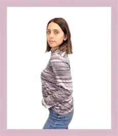 Çizgili Uzun Kollu Fermuarlı T-shirt - 2