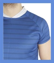 Spor Mavi Lacivert Çizgili T-shirt - 2