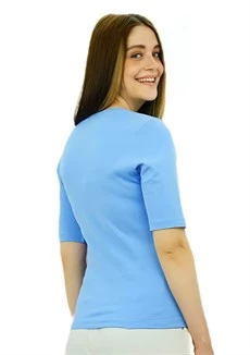 Aksesuar Baskılı Mavi T-Shirt - 2