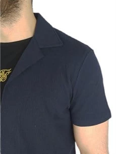 Polo Yaka Önü Açık Waffle T-shirt - 3