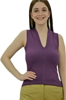 Derin V Yaka Mor Bayan Atlet ürün görseli