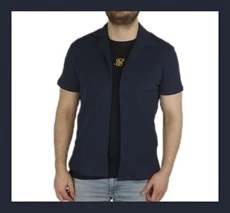 Polo Yaka Önü Açık Waffle T-shirt