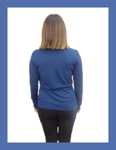 Kadın Lacivert Uzun Kollu Danteli T-shirt  - 3