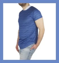 Spor Mavi Lacivert Çizgili T-shirt - 4