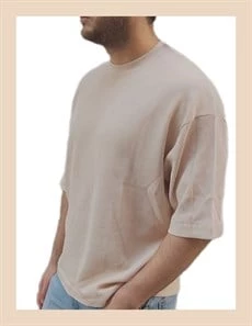 Oversize Waffle Erkek T-shirt 1079 - 6
