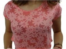 Crop Nar Çiçeği T-Shirt - 4