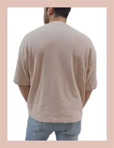 Oversize Waffle Erkek T-shirt 1079 - 5
