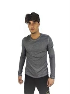 Asit Yıkamalı Erkek T-shirt Antrasit - 4