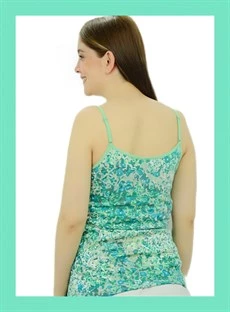 İp Askılı Yeşil Desenli Bayan Atlet - Resim 4