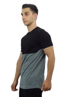 Siyah Yeşil Çift Renk T-shirt 10131 - 2
