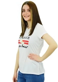 Bonjour Baskılı T-Shirt - 3