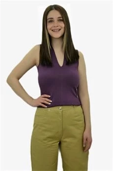 Derin V Yaka Mor Bayan Atlet - Resim 3