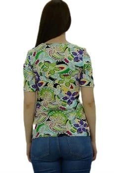 Çiçek Desenli T-Shirt - 3