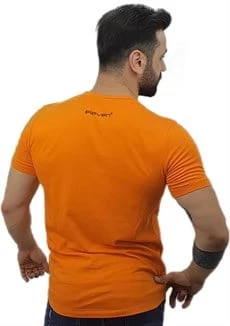 Eleven Baskılı Erkek Tişört - Turuncu - Resim 3