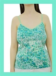 İp Askılı Yeşil Desenli Bayan Atlet - Resim 3