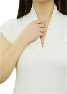 Hakim Yaka Beyaz T-Shirt - Resim 3