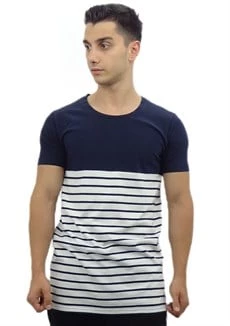 Lacivert Beyaz Çizgili T-shirt 10134 - 1