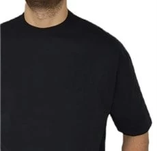 Oversize Siyah Erkek T-shirt 1041 - Resim 2