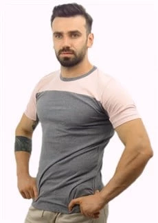 Gri Pembe Erkek T-shirt 10122 ürün görseli