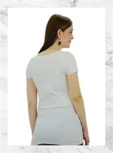 Beyaz Uzun T-Shirt - 3