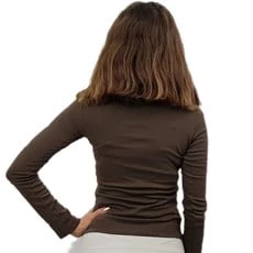 Kahverengi Düz Kadın Tişört - 3