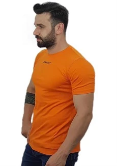 Eleven Baskılı Erkek Tişört - Turuncu - Resim 2