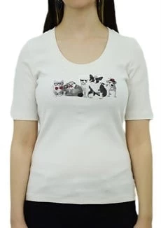 Cat&Dog Baskılı Krem T-Shirt - 3