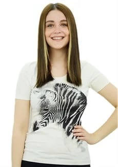 Zebra Baskılı Krem T-Shirt