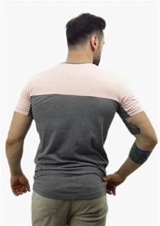 Gri Pembe Erkek T-shirt 10122 - Resim 3