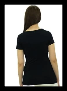 Kruvaze Yaka Siyah T-Shirt - 3